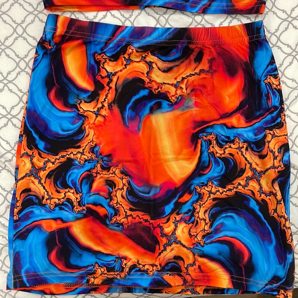 Cute orange and blue two piece
